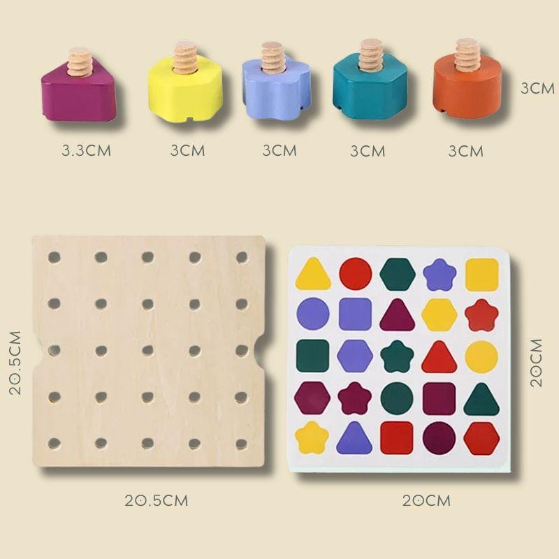 Planche Montessori | Boulons en Bois