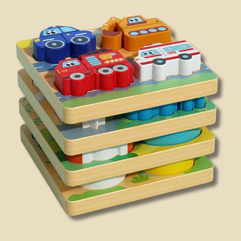 Puzzle Montessori Bois 3D | "Tous Mes Amis"