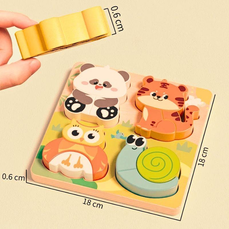 Puzzle Montessori Bois 3D | "Tous Mes Amis"