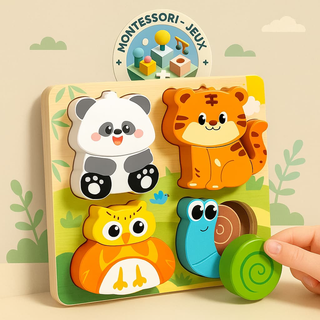 Puzzle Montessori Bois 3D | "Tous Mes Amis"