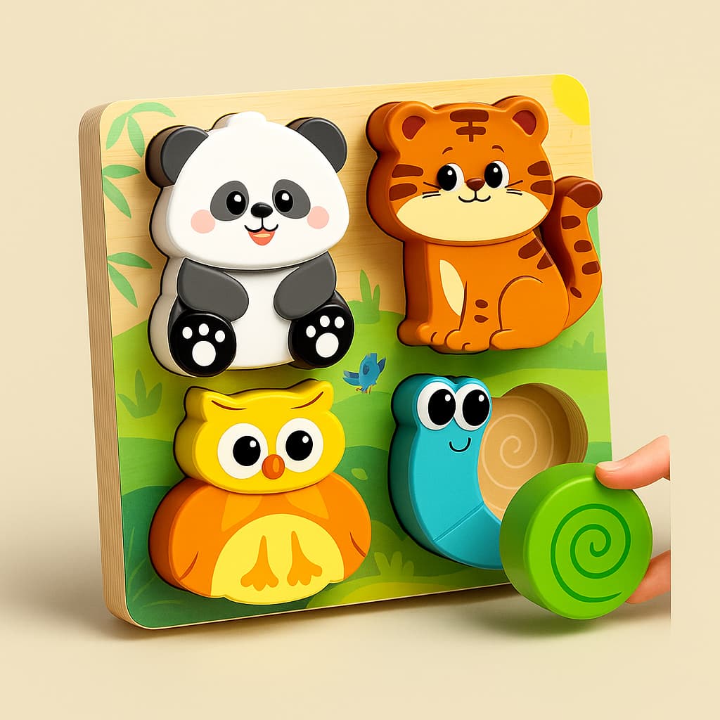 Puzzle Montessori Bois 3D | "Tous Mes Amis" La Forêt