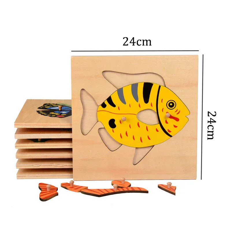Puzzle Montessori en Bois | Mes Amis les Animaux