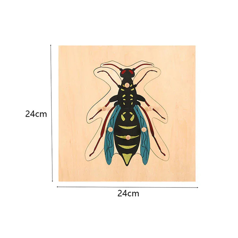 Puzzle Montessori en Bois | Mes Amis les Animaux Abeille