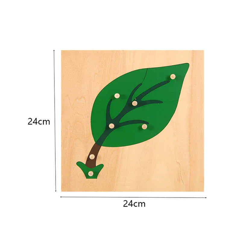 Puzzle Montessori en Bois | Mes Amis les Animaux Feuille