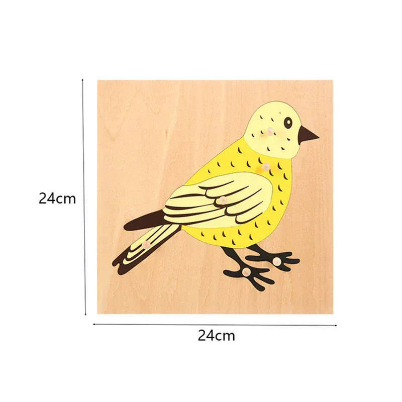 Puzzle Montessori en Bois | Mes Amis les Animaux Oiseau