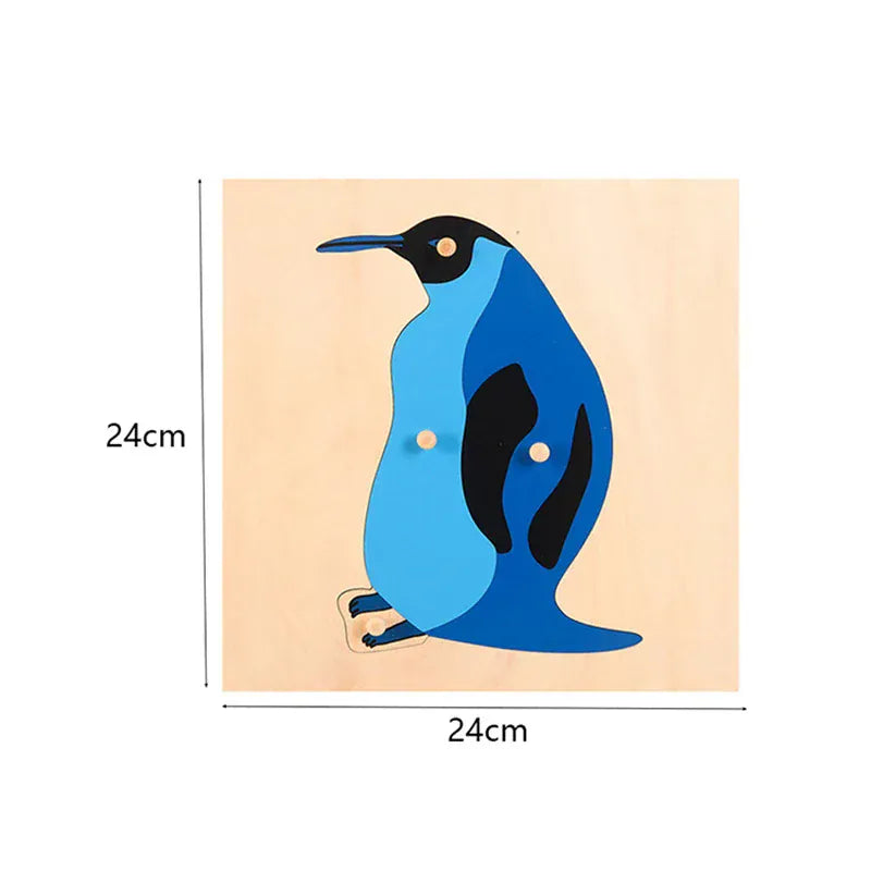 Puzzle Montessori en Bois | Mes Amis les Animaux Pingouin