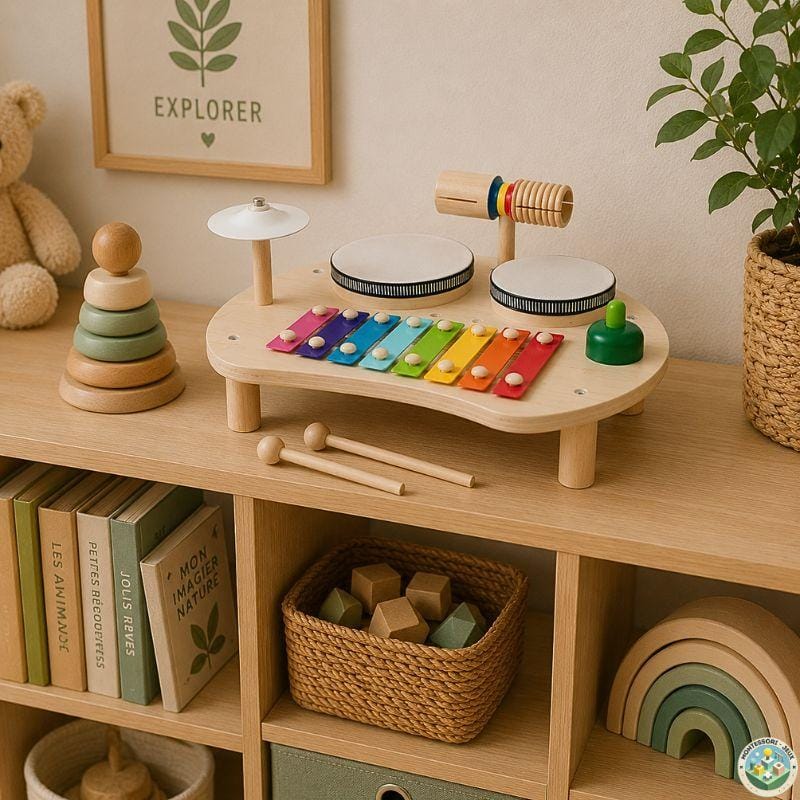 Table Musicale Montessori en Bois – Jouet d'Éveil Sensoriel pour Bébé et Enfant dès 3 ans