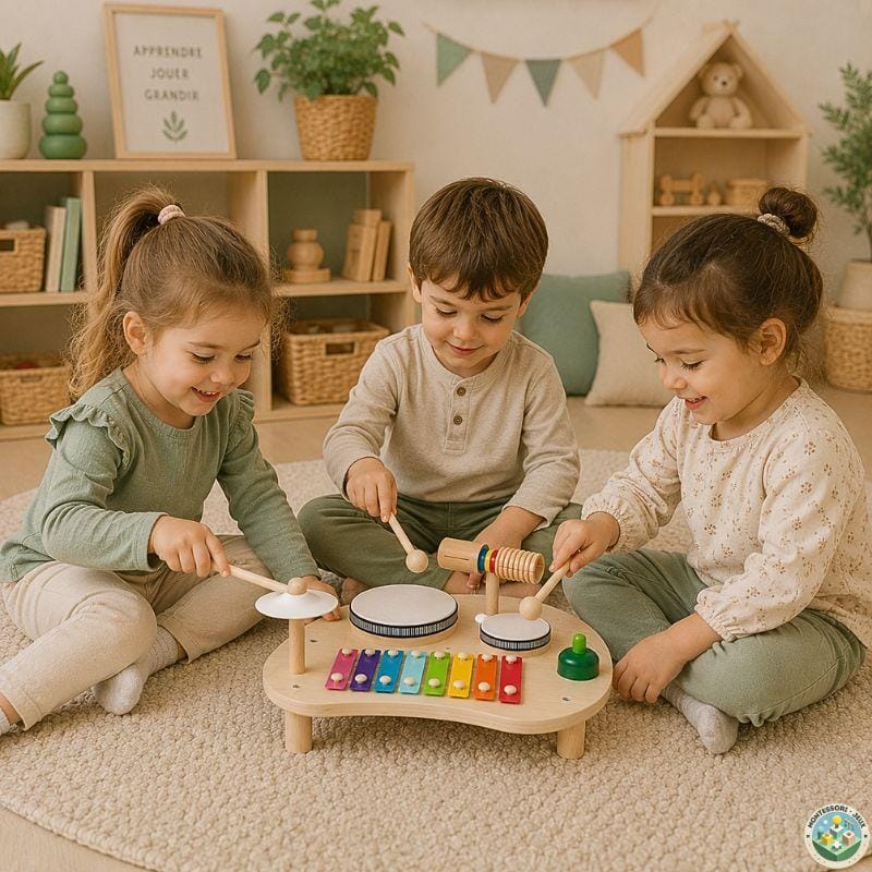 Table Musicale Montessori en Bois – Jouet d'Éveil Sensoriel pour Bébé et Enfant dès 3 ans