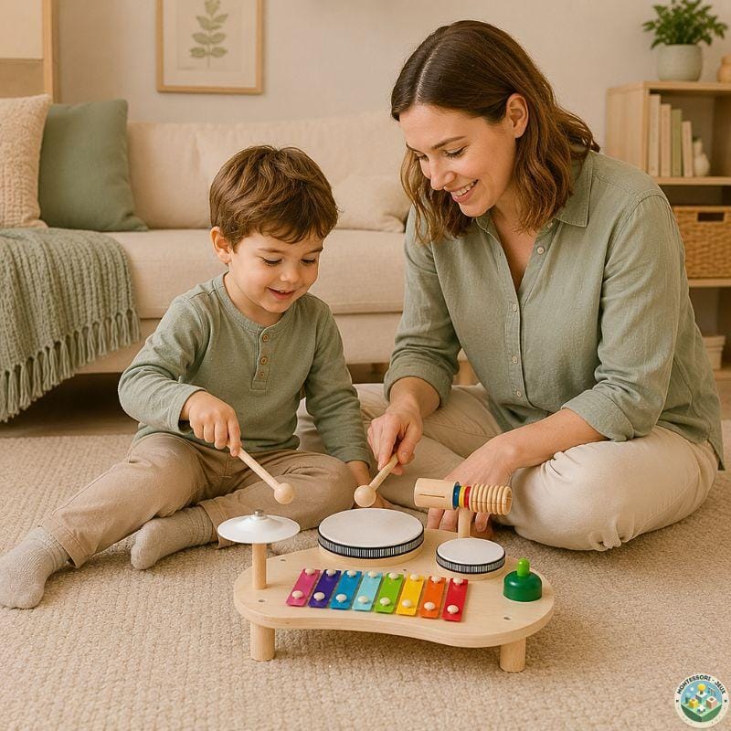 Table Musicale Montessori en Bois – Jouet d'Éveil Sensoriel pour Bébé et Enfant dès 3 ans