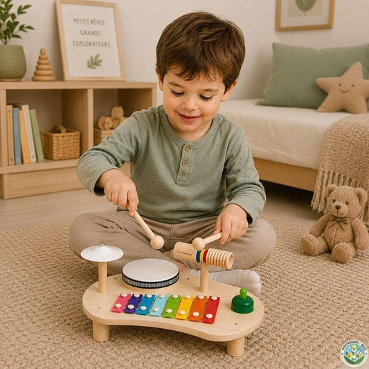 Table Musicale Montessori en Bois – Jouet d'Éveil Sensoriel pour Bébé et Enfant dès 3 ans