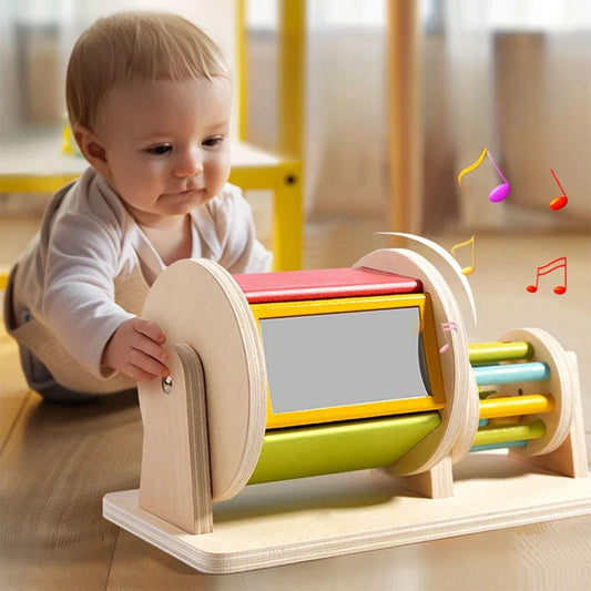 Tambour rotatif en bois | Jeu d’éveil Montessori 1-3 ans